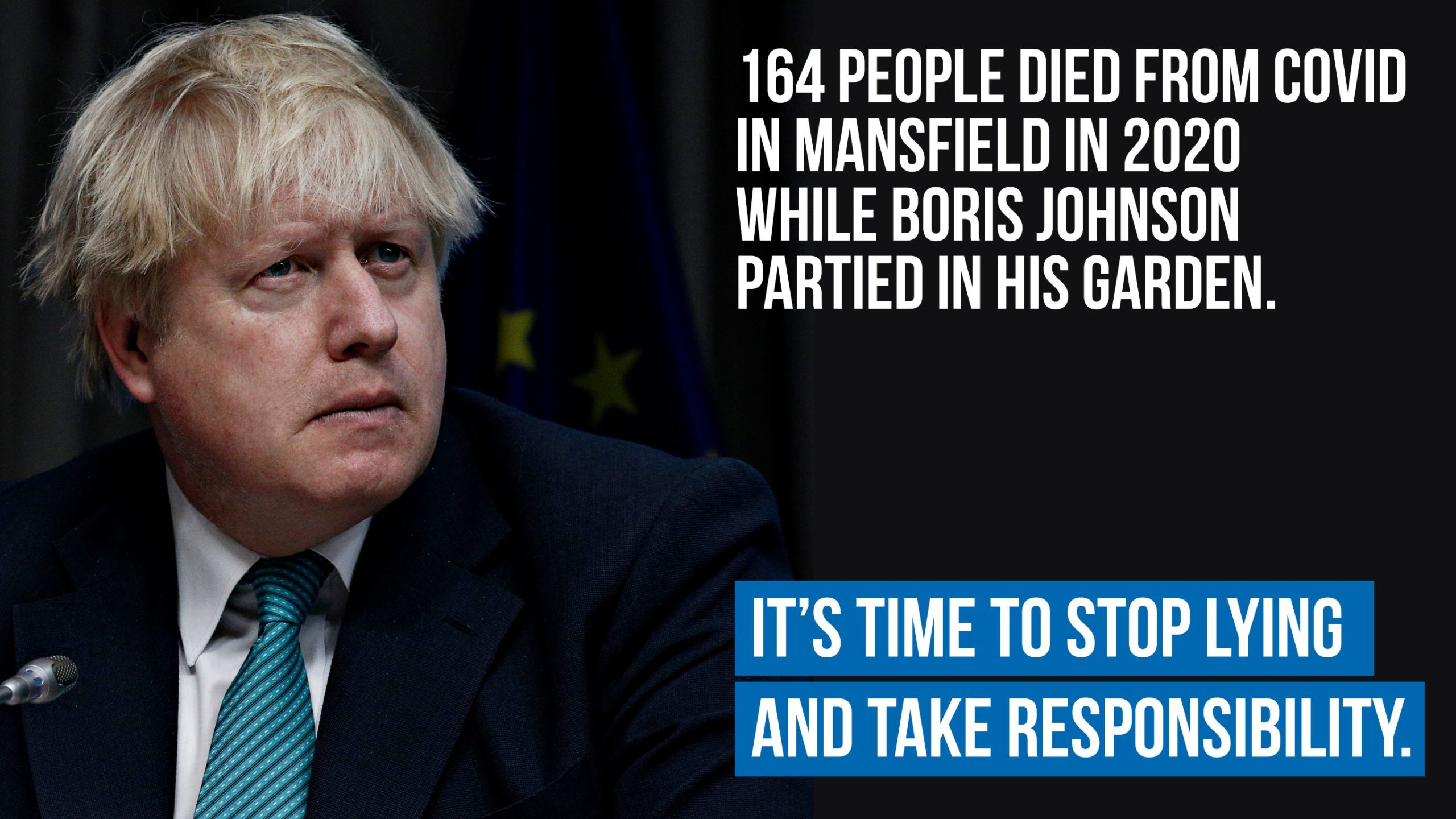 Boris Johnson partied. 164 people died in Mansfield.